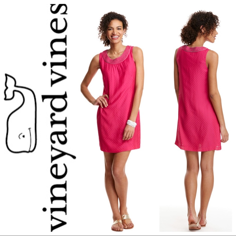 Vineyard Vines Dobby Embellished Shift Dress